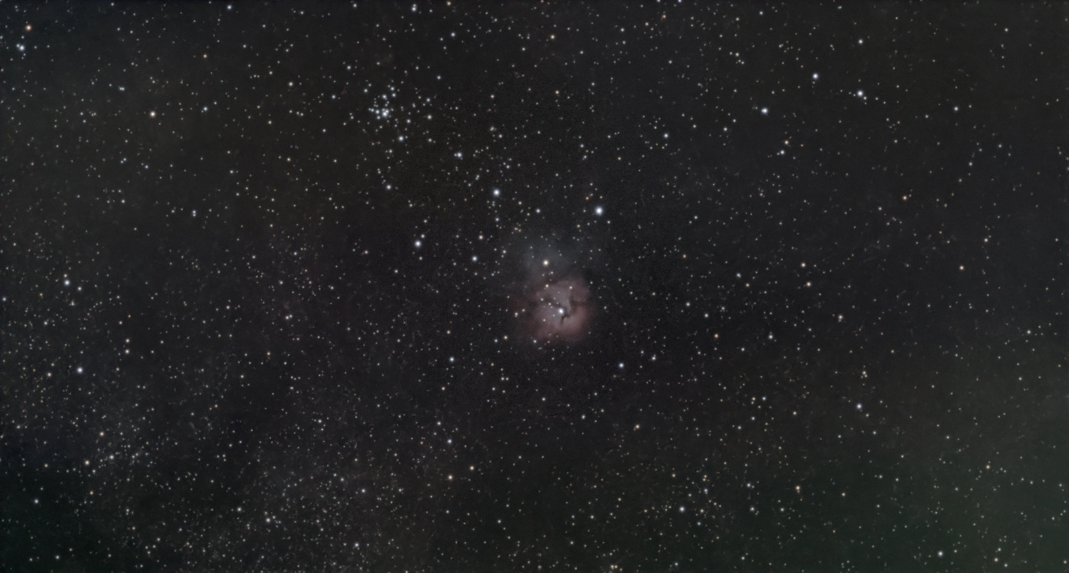 Trifid Nebula and the M21 star cluster
